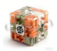 Rolling Ball Maze Cube,Large Labyrinth 3D Maze Puzzle Cube,Logical Challenge 3x3 Maze Puzzle Toy for Stress Relief & Logic Development,Educational Focus Game Gift for Home Family Gatherings (B)