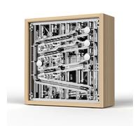 Rolling Ball Timer, 20 Steel Balls Bearings, 4 Running Tracks, From Top To Bottom: Minutes Units/tens, Hours, Solid Wood+stainless Steel, Punk Crafts or Gift, for Bedroom, Office