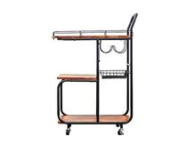Rolling Bar Cart with 2-Tier Sto Shelves & Wine s Holder, MDF Kitchen Serving Cart with Lockable Casters, Versatile Kitchen Island & Liquor Cart for Home Entertaining