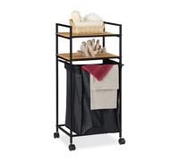 Rolling Bathroom Shelf with Laundry Bag, Laundry Hamper, Storage Rack