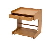 Rolling Bedside Table Side Table End Table Nightstand With 1 Drawer & Open Shelf