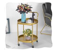 Rolling Beverage Cart with Swivel Wheels 2-Tier Bar Cart Integrated Handle & Removable Tray for Wine & Craft Beer Black Finish Perfect for Home & Parties