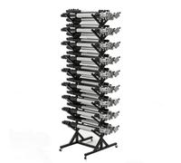 Rolling Blueprint Storage Rack, Double-Sided Floor Standing Holder for Construction Plans, Posters, and Vinyl Rolls