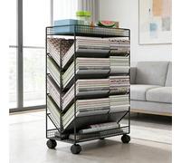 Rolling Book Cart with Wheels, Double-sided Organizer for Home Office | 6-Tier Rolling Book Cart - Movable Organizer with Double-Sided V-Shape Design for Home, Office, and School Use