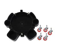 Rolling Bucket Dolly Heavy Duty Multifunctional Mobile Bucket Cart with 5 Swivel Casters for Car Washing Detailing Construction and Home Use Black 300mm Diameter