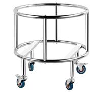 Rolling Bucket Dolly with Swivel Casters, Stainless Steel Platform Dolly, Removable Barrel Base Heavy Duty Supports Holder, Fryer Grease Bucket Round Base Car Washing Barrel Frame(Diameter 40cm)