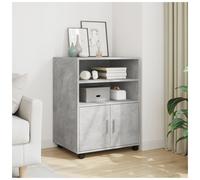 Rolling Cabinet Concrete 60 x 48 x 81 cm Grey Engineered Wood