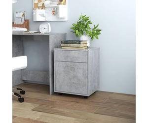 Rolling Cabinet Concrete Grey 45x38x54 cm Engineered Wood 2-Storage Shelf Rolls