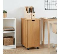 Rolling cabinet Honey brown 34 x 39 x 65.5 cm Solid pine wood 2-shelf on wheels