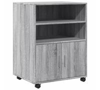 vidaXL Rolling Cabinet Grey Sonoma 60x48x81 cm Engineered Wood