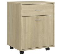 Rolling Cabinet Office Side Table Hall Drawer Cabinet Engineered Wood vidaXL