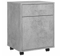 vidaXL Rolling Cabinet Concrete Grey Engineered Wood Drawer Rolling Cabinet