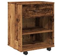 Rolling Cabinet Office Side Table Hall Drawer Cabinet Engineered Wood vidaXL