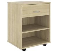 Rolling Cabinet Office Side Table Hall Drawer Cabinet Engineered Wood vidaXL