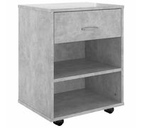 vidaXL Rolling Cabinet High Gloss White Engineered Wood Drawer Rolling Cabinet