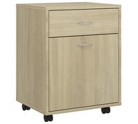 Rolling Cabinet Office Side Table Hall Drawer Cabinet Engineered Wood vidaXL