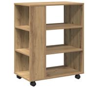 vidaXL Rolling Cabinet Artisan Oak 60x35x75 cm Engineered Wood