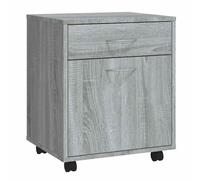 (grey sonoma) vidaXL Rolling Cabinet Office Side Table Hall Drawer Cabinet Engineered Wood