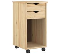 Rolling Cabinet Solid Pine Wood Storage Cabinets Roller Home Chest vidaXL