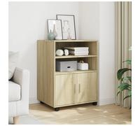 Rolling Cabinet Sonoma Oak 60 x 48 x 81 cm Brown Engineered Wood