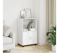 vidaXL Rolling Cabinet White 55x40x91 cm Engineered Wood