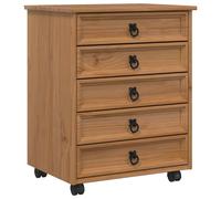 Rolling Cabinet with Drawers CORONA Filing Storage Indoor Home Document vidaXL