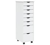 Rolling Cabinet with Drawers Mobile File Cabinet Solid Wood Pine MOSS vidaXL