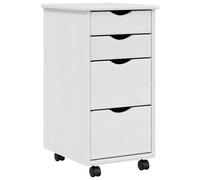 Rolling Cabinet with Drawers Mobile File Cabinet Solid Wood Pine MOSS vidaXL