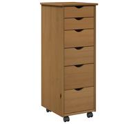 Rolling Cabinet with Wheel Solid Pine Wood Minimalist Storage Drawers vidaXL
