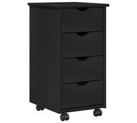Rolling Cabinet with Wheel Solid Pine Wood Storage Minimalist Furniture vidaXL