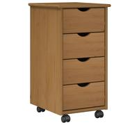 Rolling Cabinet with Wheel Solid Pine Wood Storage Minimalist Furniture vidaXL