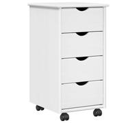 Rolling Cabinet with Wheel Solid Pine Wood Storage Minimalist Furniture vidaXL