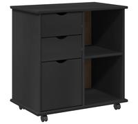 Rolling Cabinet with Wheel Solid Pine Wood Storage Office Home Wooden vidaXL