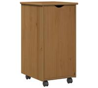 Rolling Cabinet with Wheel Solid Pine Wood Storage Solution Mobile Home vidaXL
