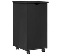 Rolling Cabinet with Wheel Solid Pine Wood Storage Solution Mobile Home vidaXL