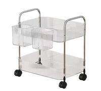 Rolling Cart - Acrylic Utility | Removable Desktop Trolley | Lockable Wheels rage Carts | Ideal for Office Home Kitchen Makeup Laundry Bathroom Dorm Craft Salon Pantry