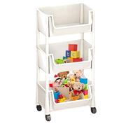 Rolling Cart Kitchen - 3-tier Rolling Cart With Wheels | Book Multi-Tier Mobile Organizer Unit | Toys Stationery Snacks Organizer For Small Rooms Narrow Spaces For Study Room, Classroom, Dormitory
