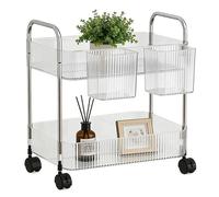 Rolling Cart,Multi-layer Acrylic Snack Storage,Rolling Utility Carts with Wheels | for Kitchen Bathroom Salon Office Home Laundry Makeup Dorm Bedroom Pantry Craft