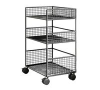 Rolling Cart Organizer, Three Tier Cart, Metal Mobile Storage | Wheeled Utility System Providing Organization And Fluid In Multiple Environments, Office