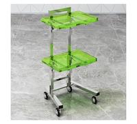Rolling Cart,Storage Cart,Utility Cart, Cart Stainless Steel Salon Storage Stand with Wheels Folding Storage Tray Trolley Utility Sturdy Organizer for Bedroom Tattoo Shop(Green)