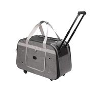 Rolling Cat Carrier with Wheels, Dog Carrier for Small Dogs & Large Cats, Large Capacity, Breathable Mesh, Ideal for Travel, Walking and Camping(Gray)