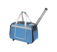 Rolling Cat Carrier with Wheels, Dog Carrier for Small Dogs & Large Cats, Large Capacity, Breathable Mesh, Ideal for Travel, Walking and Camping(Blue)
