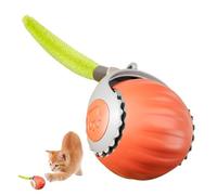Rolling Cat Toy - Agile Moving Kitten Ball With Tail, Integrated Hundred Fifty Milliampere Hour Battery Plus Type C Charging Port, Small Lightweight Motion Active Accessory - for Bored Pets