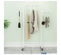 Rolling Clothes Rack Mobile Modern Garment Display with 20cm Extendable Rods on Both Sides Stylish White 80cm Clothing Organizer for Home & Retail Use