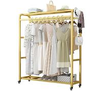 Rolling Clothes Rack with Shelves le Garment Hanr for Dresses & Bags Bedroom Wardrobe nizer in d White or Black - 150x50cm