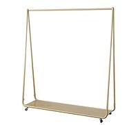 Rolling Clothes Rack with Wheels, Metal Coat Hanger with Top Bar and Bottom Storage Shelf, Space-Saving Drying and Organizing Solution for Home and Office