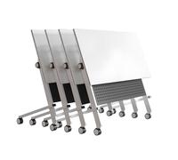 Rolling Conference Table - Mobile 55.1" Meeting Desk for Home Office Versatile Design for Seminars Set of 4 19.7" W x 29.5" H - Perfect for Collaborative Spaces