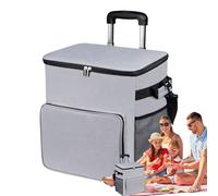 Rolling Cooler Bag, Wheel Cooler, Insulated Cooler Bag, Multi-Purpose Insulated Trolley Trolley with Handle 35 L and Leak-Can Bag, Portable for Travel Picnics, Patios, Outdoors, on the Beach