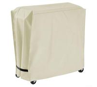 Rolling Cooler Cart Cover, Outdoor Beverage Trolley Protector, Weatherproof Ice Chest Cover, 190T Silver Coated Polyester Cover, Patio Drink Station(beige)