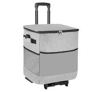 Rolling Cooler Folding Travel with Wheels | Trolley in Box Insulated to Portable for Lunch on Road Travel Party Patio Camping